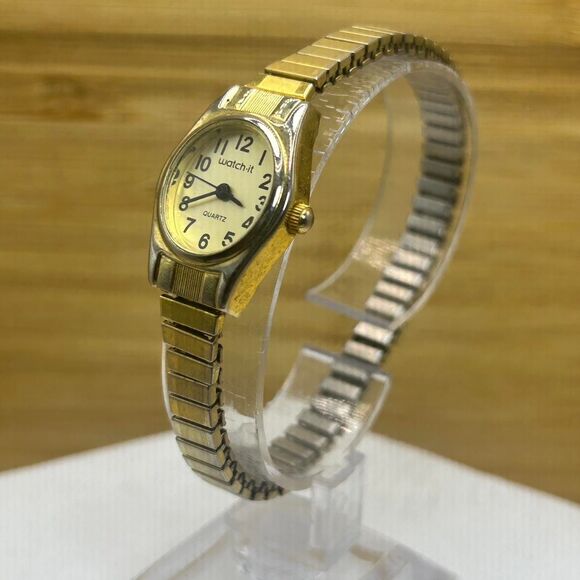 Vintage Watch It Watch Womens Gold Tone Steel Classic Oval Dial Quartz 90s - Picture 2 of 5